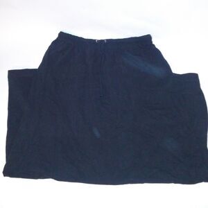 Vintage St Johns Bay Skirt Womens Large Black Solid Drawstring 100% Cotton